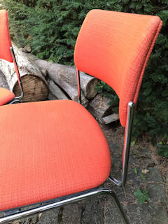 Deux chaises StollGiroflex, très confortables, robustes, tissu d’origine, parfaites pour bureau ou salle à manger, prix à l’unité.