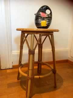 Tabouret bambou, dimensions : hauteur 47cm, Ø 33cm.