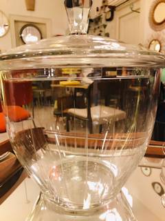 Bel ensemble punch ou sangria, verre incrusté, 12 tasses et 1 grande coupelle.